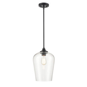 Millennium Lighting 9741-MB Ashford One Light Pendant Matte Black finish