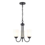 Millennium Lighting 9805-MB Ivey Lake Three Light Chandelier Matte Black finish