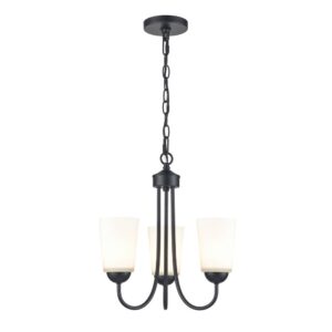 Millennium Lighting 9805-MB Ivey Lake Three Light Chandelier Matte Black finish