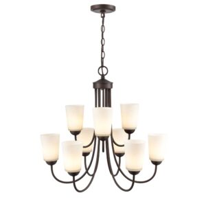 Millennium Lighting 9809-RBZ Ivey Lake Nine Light Chandelier Rubbed Bronze finish