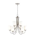 Millennium Lighting 9809-SN Ivey Lake Nine Light Chandelier Satin Nickel finish