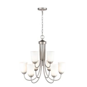Millennium Lighting 9809-SN Ivey Lake Nine Light Chandelier Satin Nickel finish