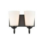 Millennium Lighting 9812-MB Ivey Lake Two Light Vanity Matte Black finish