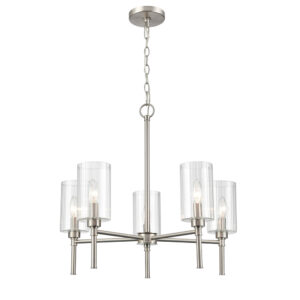 Millennium Lighting 9915-BN Chastine Five Light Chandelier Brushed Nickel finish