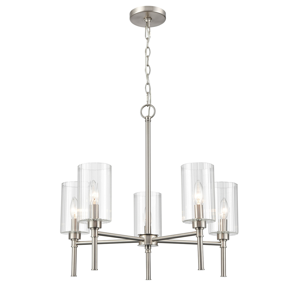 Millennium Lighting 9915-BN Chastine Five Light Chandelier Brushed Nickel finish
