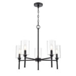 Millennium Lighting 9915-MB Chastine Five Light Chandelier Matte Black finish