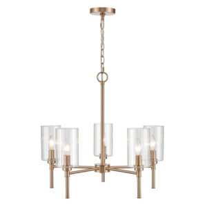 Millennium Lighting 9915-MG Chastine Five Light Chandelier Modern Gold finish