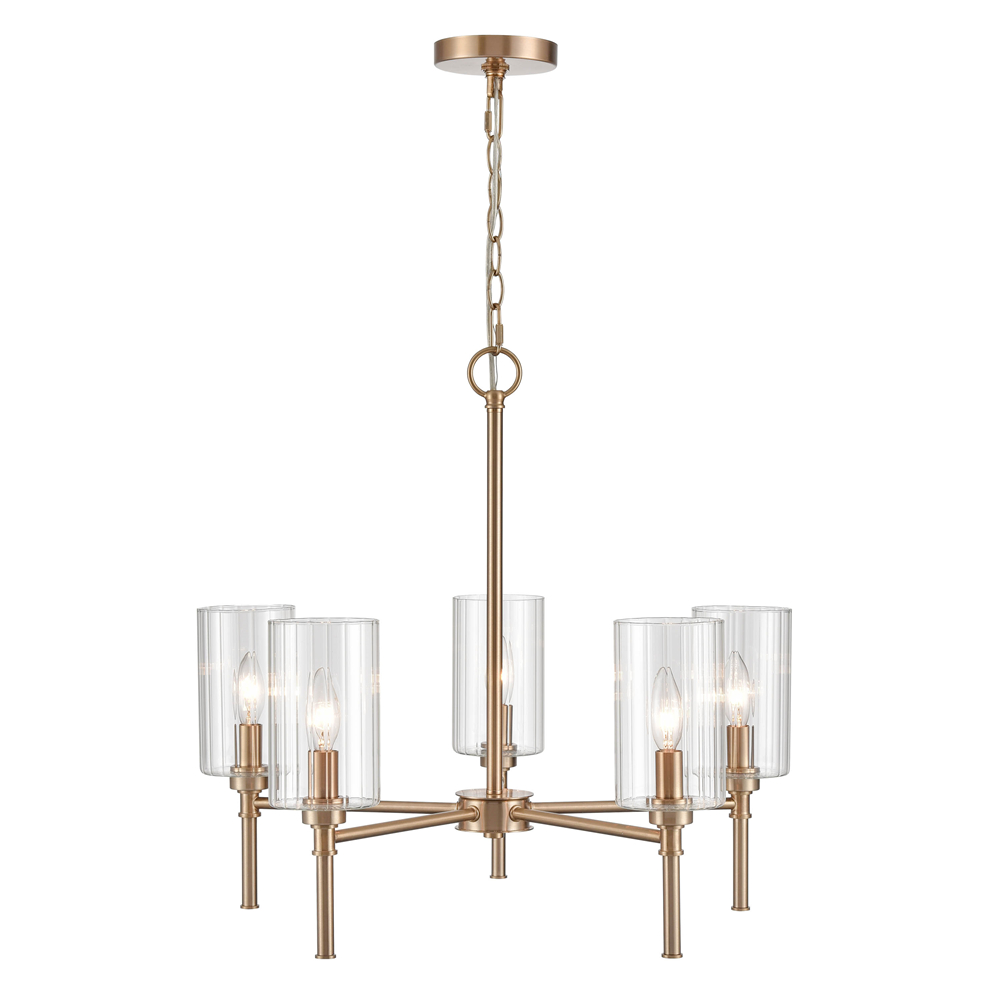 Millennium Lighting 9915-MG Chastine Five Light Chandelier Modern Gold finish