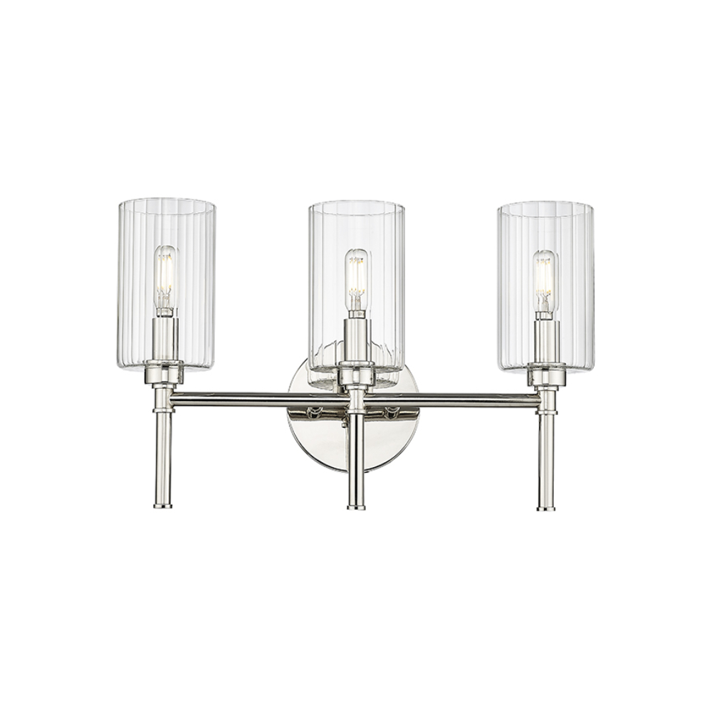 Millennium Lighting 9923-PN Chastine Three Light Vanity Polished Nickel finish