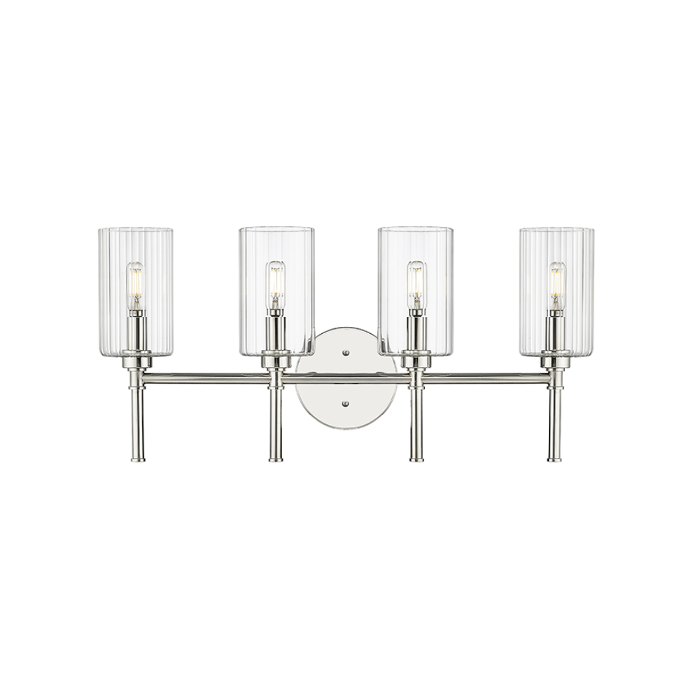 Millennium Lighting 9924-PN Chastine Four Light Vanity Polished Nickel finish