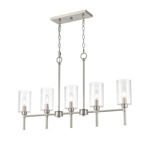 Millennium Lighting 9925-BN Chastine Five Light Linear Chandelier Brushed Nickel finish
