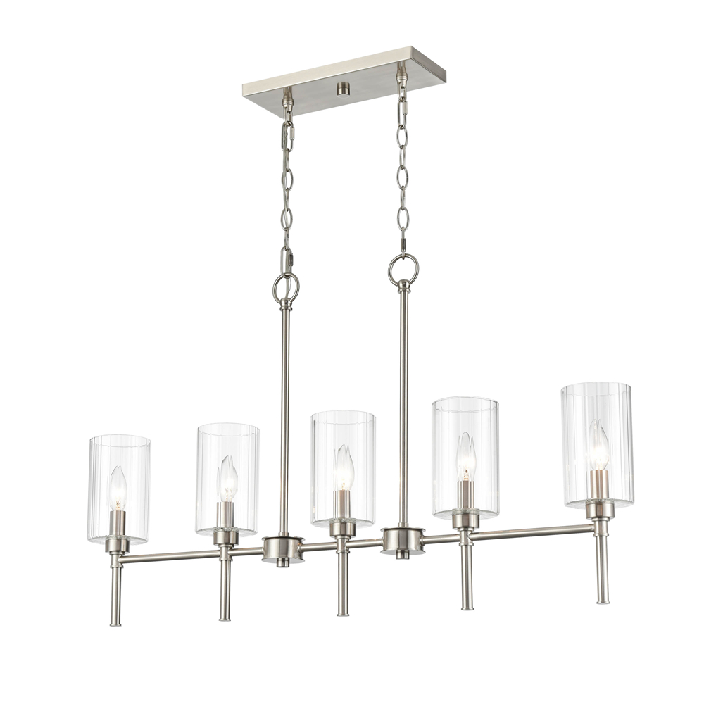 Millennium Lighting 9925-BN Chastine Five Light Linear Chandelier Brushed Nickel finish