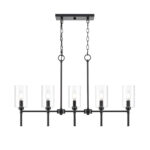 Millennium Lighting 9925-MB Chastine Five Light Linear Chandelier Matte Black finish