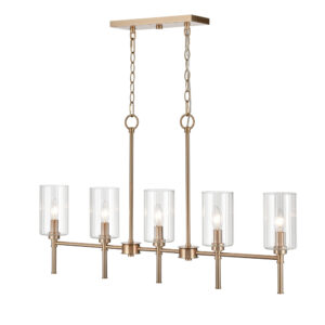 Millennium Lighting 9925-MG Chastine Five Light Linear Chandelier Modern Gold finish