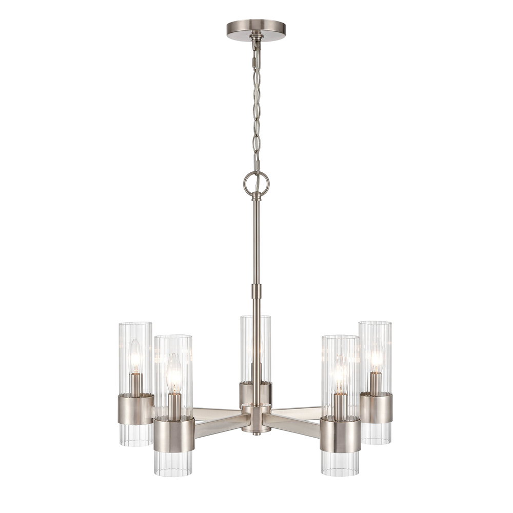 Millennium Lighting 9975-BN Caberton Five Light Chandelier Brushed Nickel finish