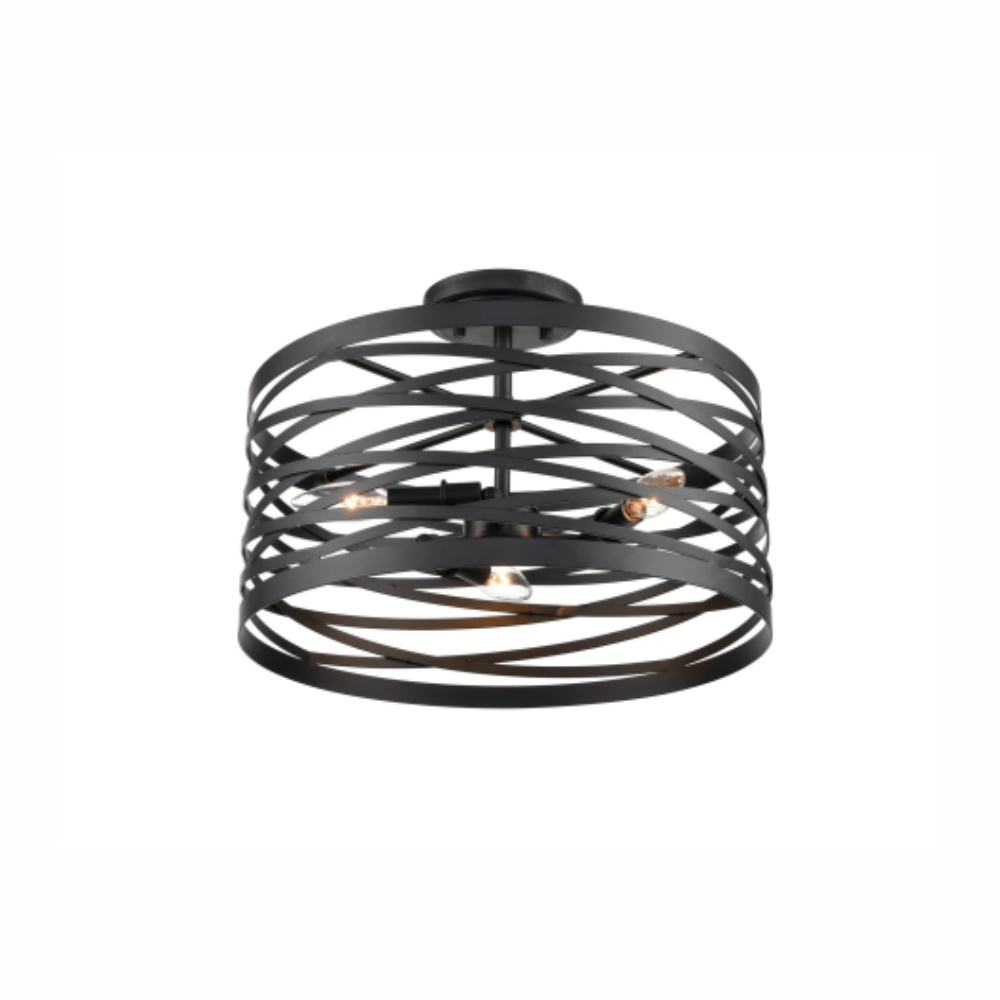 Millennium Lighting 170033-MB Annata Three Light Semi-Flush Matte Black finish