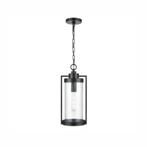 Millennium Lighting 192401-PBK Braselton One Light Outdoor Pendant Powder Coated Black finish
