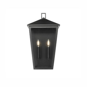 Millennium Lighting 198102-PBK Munger Two Light Outdoor Wall Sconce Powder Coated Black finish