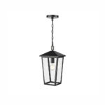 Millennium Lighting 198201-PBK Munger One Light Outdoor Pendant Powder Coated Black finish