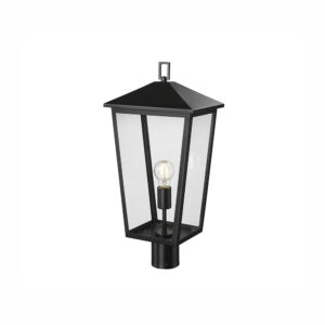 Millennium Lighting 198301-PBK Munger One Light Outdoor Post Lantern Powder Coated Black finish