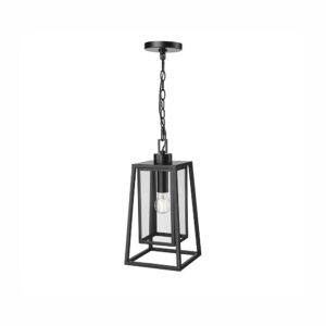 Millennium Lighting 198602-PBK Denzell One Light Outdoor Pendant Powder Coated Black finish