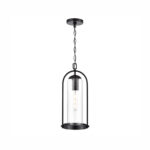 Millennium Lighting 199801-PBK Luxio One Light Outdoor Pendant Powder Coated Black finish