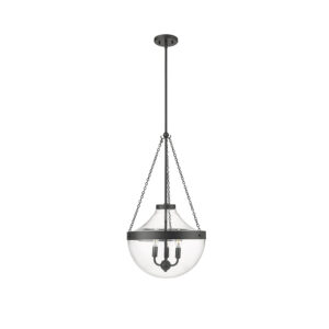 Millennium Lighting 20103-MB Clarra Three Light Pendant Matte Black finish