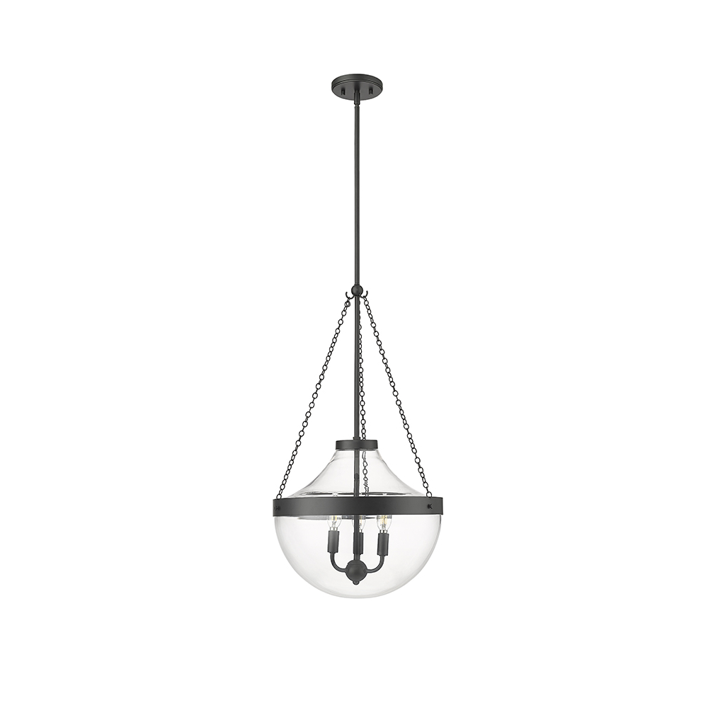 Millennium Lighting 20103-MB Clarra Three Light Pendant Matte Black finish