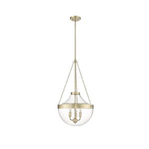 Millennium Lighting 20103-MG Clarra Three Light Pendant Modern Gold finish