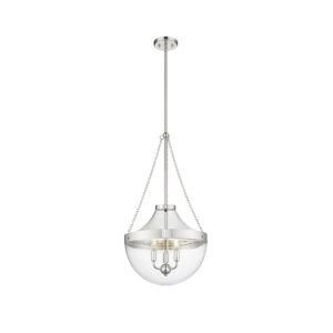 Millennium Lighting 20103-PN Clarra Three Light Pendant Polished Nickel finish