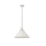 Millennium Lighting 20901-PN/MW Artistan One Light Pendant Polished Nickel finish Matte White finish