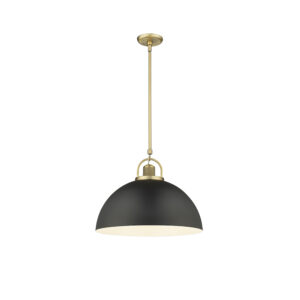 Millennium Lighting 20991-VB/MB Artistan One Light Pendant Vintagre Brass finish Matte Black finish