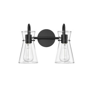 Millennium Lighting 21002-MB Camellia Two Light Vanity Matte Black finish