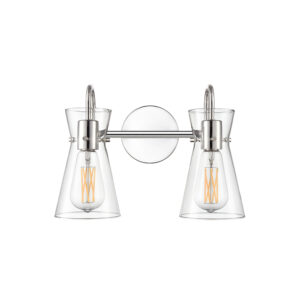 Millennium Lighting 21002-PN Camellia Two Light Vanity Polished Nickel finish