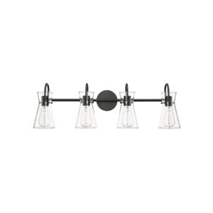 Millennium Lighting 21004-MB Camellia Four Light Vanity Matte Black finish