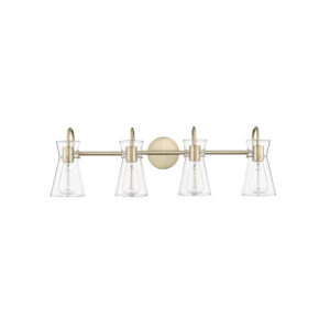 Millennium Lighting 21004-MG Camellia Four Light Vanity Modern Gold finish