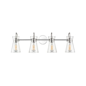 Millennium Lighting 21004-PN Camellia Four Light Vanity Polished Nickel finish