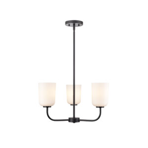 Millennium Lighting 214003-MB Laphia Three Light Chandelier Matte Black finish
