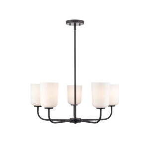 Millennium Lighting 214005-MB Laphia Five Light Chandelier Matte Black finish