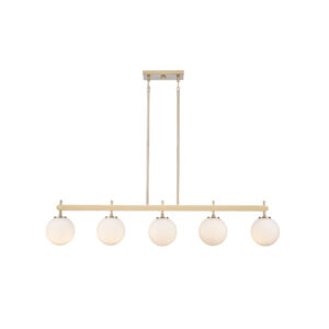Millennium Lighting 215105-MG Coretta Five Light Linear Chandelier Modern Gold finish