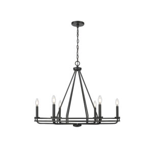 Millennium Lighting 21606-MB Jody Six Light Chandelier Matte Black finish