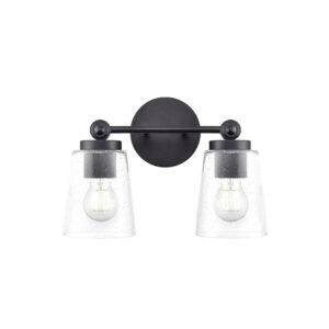 Millennium Lighting 22002-MB Lauryn Two Light Vanity Matte Black finish