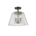 Millennium Lighting 22100-MB Saben Three Light Semi-Flush Mount Matte Black finish
