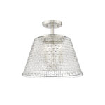Millennium Lighting 22100-PN Saben Three Light Semi-Flush Mount Polished Nickel finish