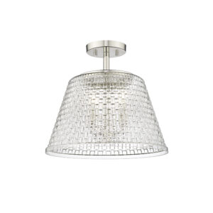 Millennium Lighting 22100-PN Saben Three Light Semi-Flush Mount Polished Nickel finish