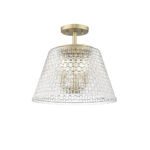 Millennium Lighting 22100-VB Saben Three Light Semi-Flush Mount Vintage Brass finish