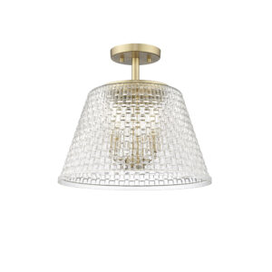 Millennium Lighting 22100-VB Saben Three Light Semi-Flush Mount Vintage Brass finish