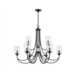 Millennium Lighting 22409-MB Waddingham Nine Light Chandelier Matte Black finish