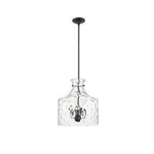 Millennium Lighting 22604-MB Santorini Four Light Pendant Matte Black finish