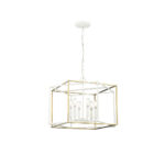 Millennium Lighting 22609-MW/VB Lowe Six Light Pendant Matte White finish Vintage Brass finish